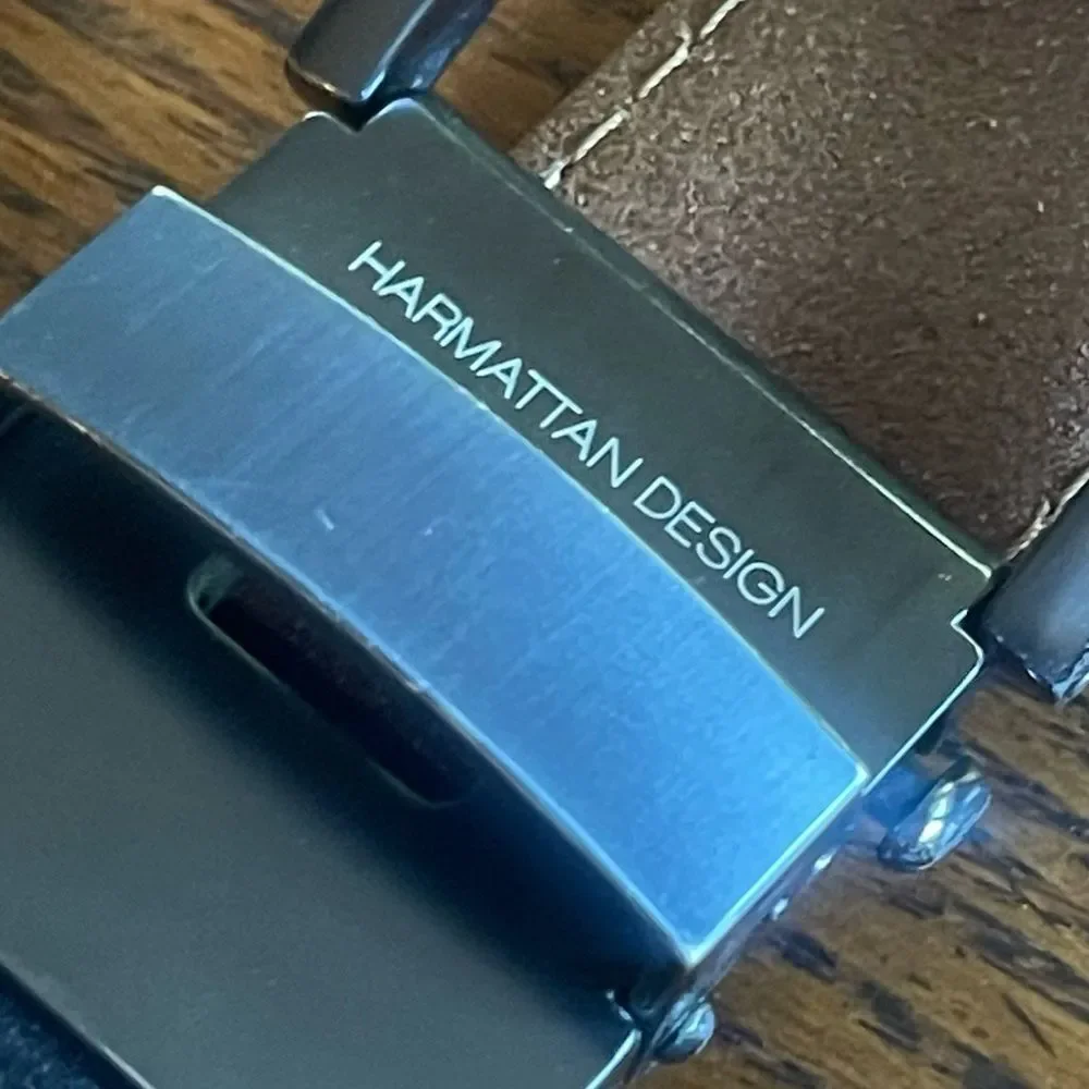 Harmattan Black Leather Belt with Kevlar Core Ratchet System One Size Fits Most